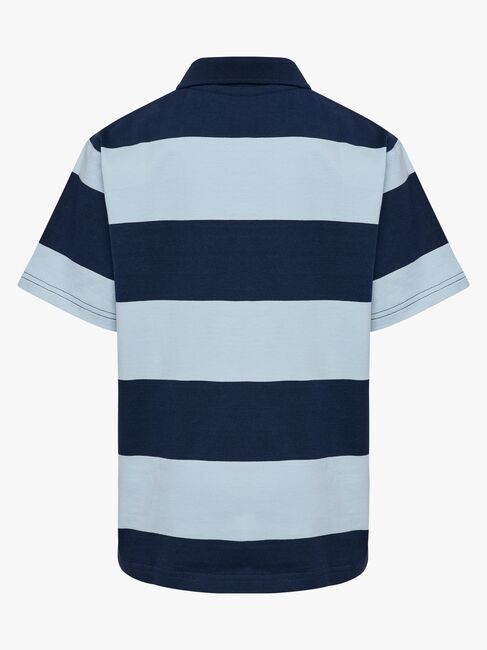 Hummel JR Loose Striped Polohemd, Dress Blue