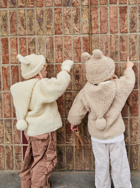 BINIBAMBA Merino Teddy Mütze, Milk