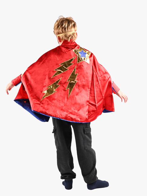 Den Goda Fen Wendbarer Umhang mit Augenmaske 98-128 cm, Blau/Rot