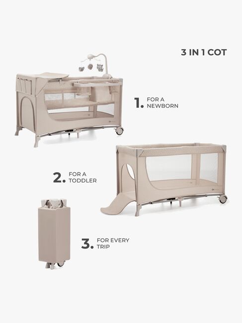 Kinderkraft JOY 2 Reisebett mit Zubehör, Beige