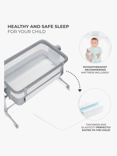 Kinderkraft Nestee Up 2 Beistellbett, Full Light Grey