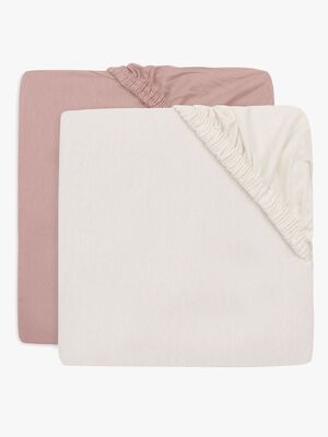 Jollein Spannbettlaken 2er-Pack 70x140, Wild Rose/Ivory