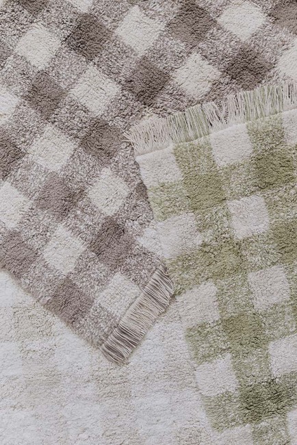 LorenaCanals Waschbar Vichy Teppich 90x120 cm, Marron