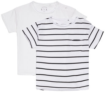 Luca & Lola Ettore T-Shirt 2er-Pack, White/Stripes