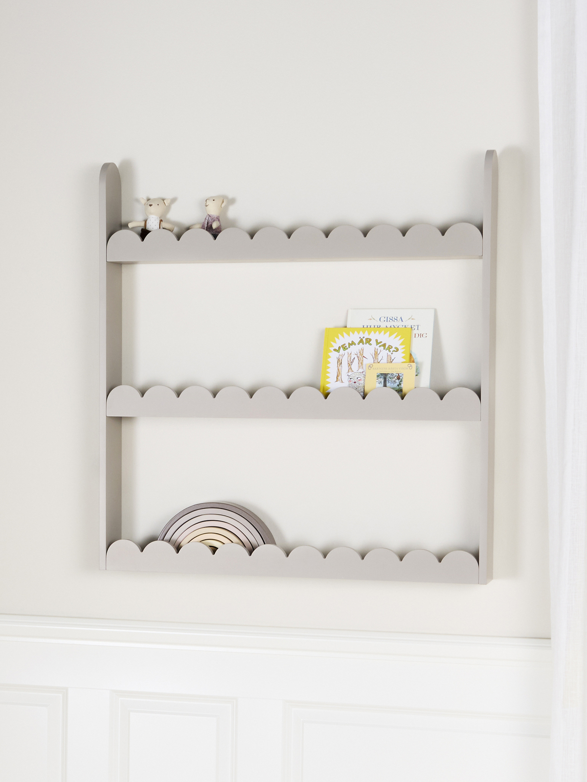 Alice & Fox Dune Wand-Bücherregal, Greige