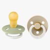 BIBS Colour Schnuller 2er-Pack Latex Größe 3 Rund, Sage GLOW/Vanilla GLOW