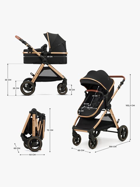 Kinderkraft ESME PRO 3-in-1 Kombikinderwagen Travelsystem, Pure Black