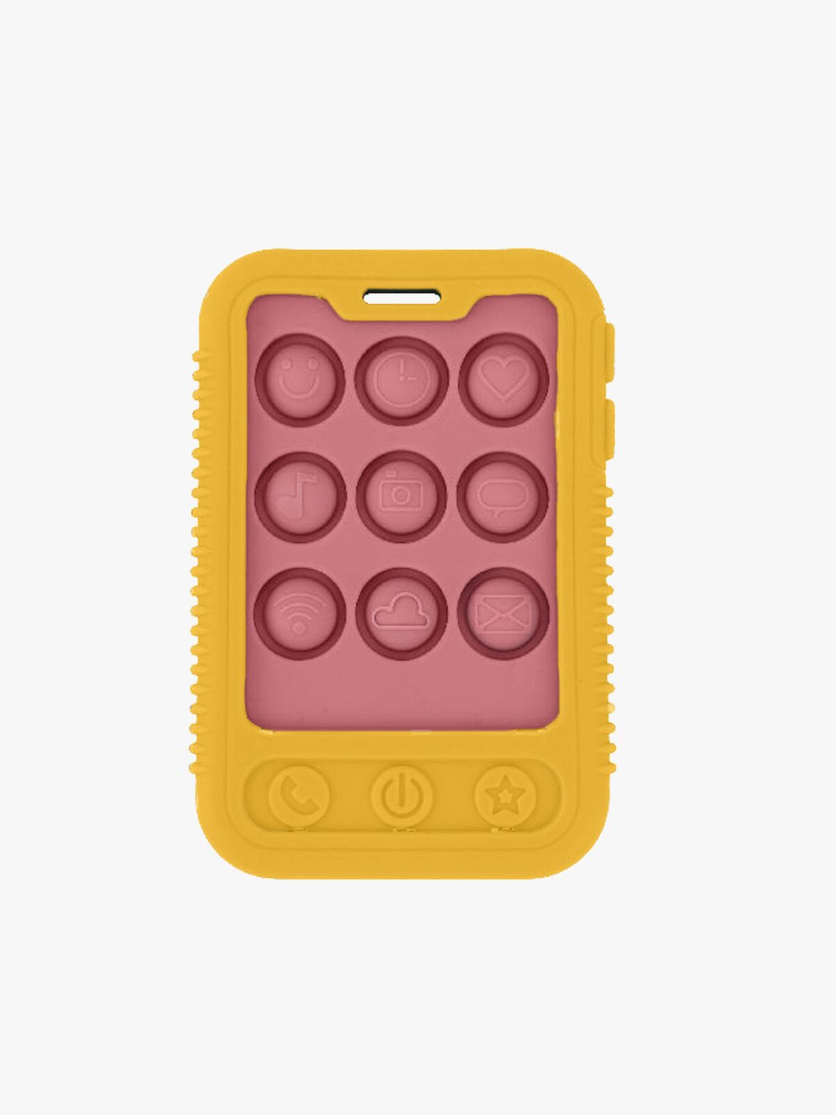Nuby Phone Popper Beißspielzeug, Gelb/Rosa