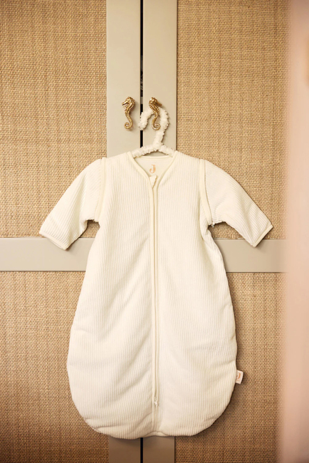 Jollein Schlafsack mit abnehmbaren Ärmeln Rund 70 cm, Rib Ivory