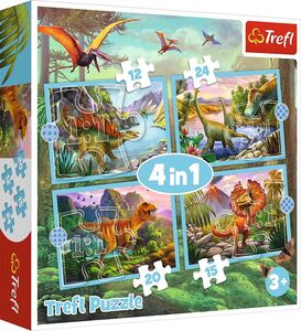 Trefl Puzzle Dinosaurier 4-in-1