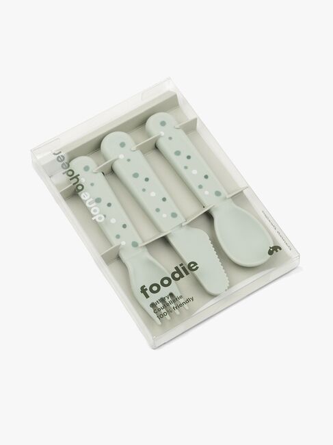 Done By Deer Foodie Besteck Happy Dots, Grün