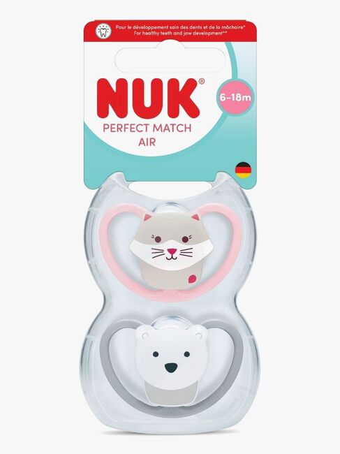 NUK Perfect Match Air Schnuller 2er-Pack Größe 2, Cat/Polarbear
