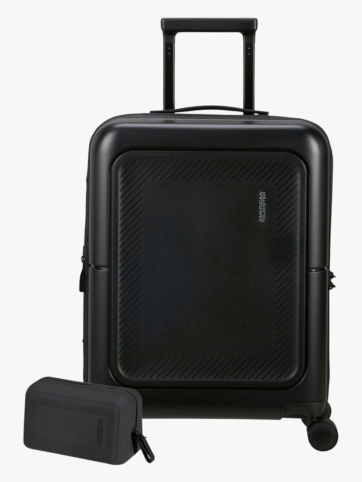 American Tourister Dashpop Koffer 41-47L & Kulturbeutel POP, True Black