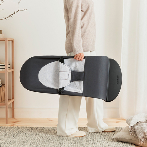 BabyBjörn Balance Soft Babywippe Gewebt Jersey-Stoff, Dunkelgrau/Grau