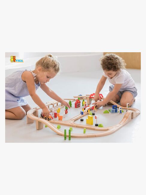 VIGA Eisenbahn-Set 90-teilig