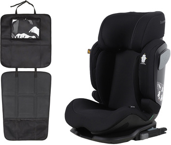 Beemoo Recline i-Size Kindersitz inkl. 3-in-1 Sitzschutz, Black Stone