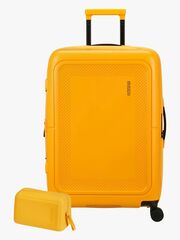 American Tourister Dashpop Koffer 76-84L & Kulturbeutel POP, Golden Yellow