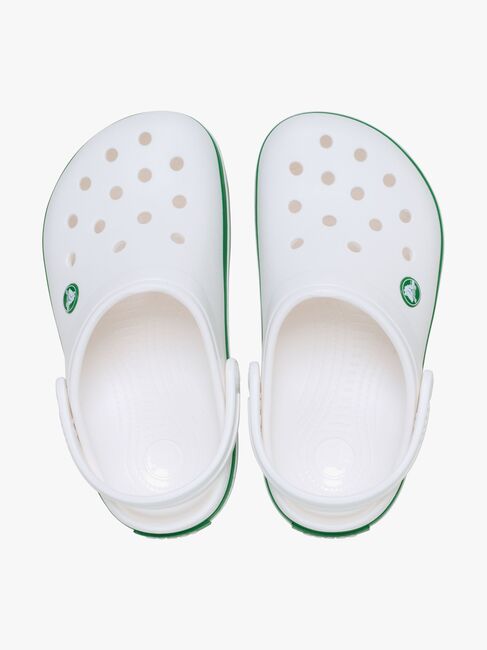 Crocs Crocband Sandalen, White/Green Ivy