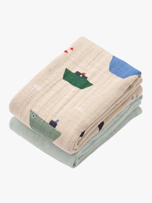 LIEWOOD Lewis Musselintuch 2er-Pack, Sailing/Dove blue mix