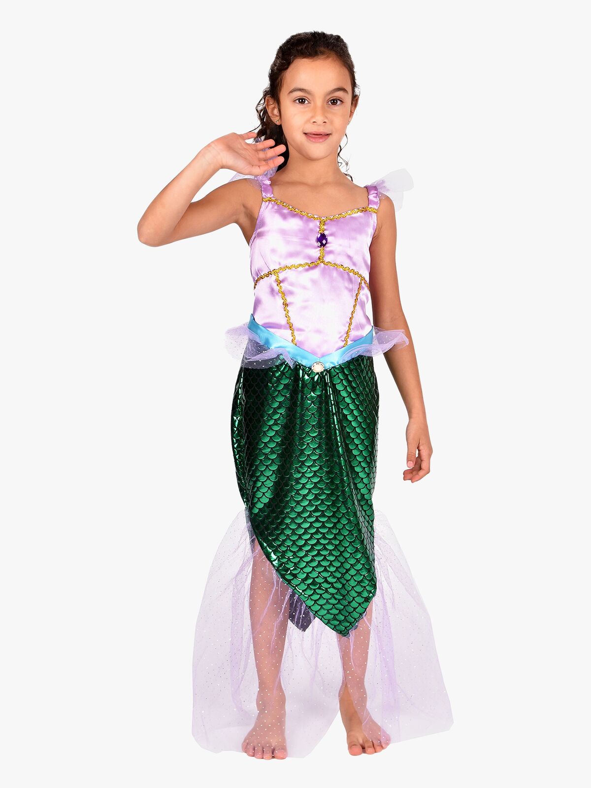 Den Goda Fen Kostüm 110-116 cm Meerjungfrau