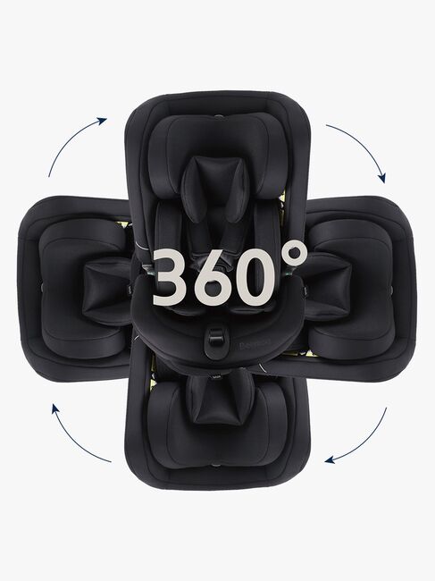 Beemoo Rotate i-Size Kindersitz, Black Mesh