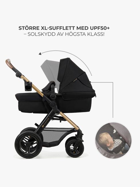 Kinderkraft MOOV 2 Air 3-in-1 Kombikinderwagen, Pure Black