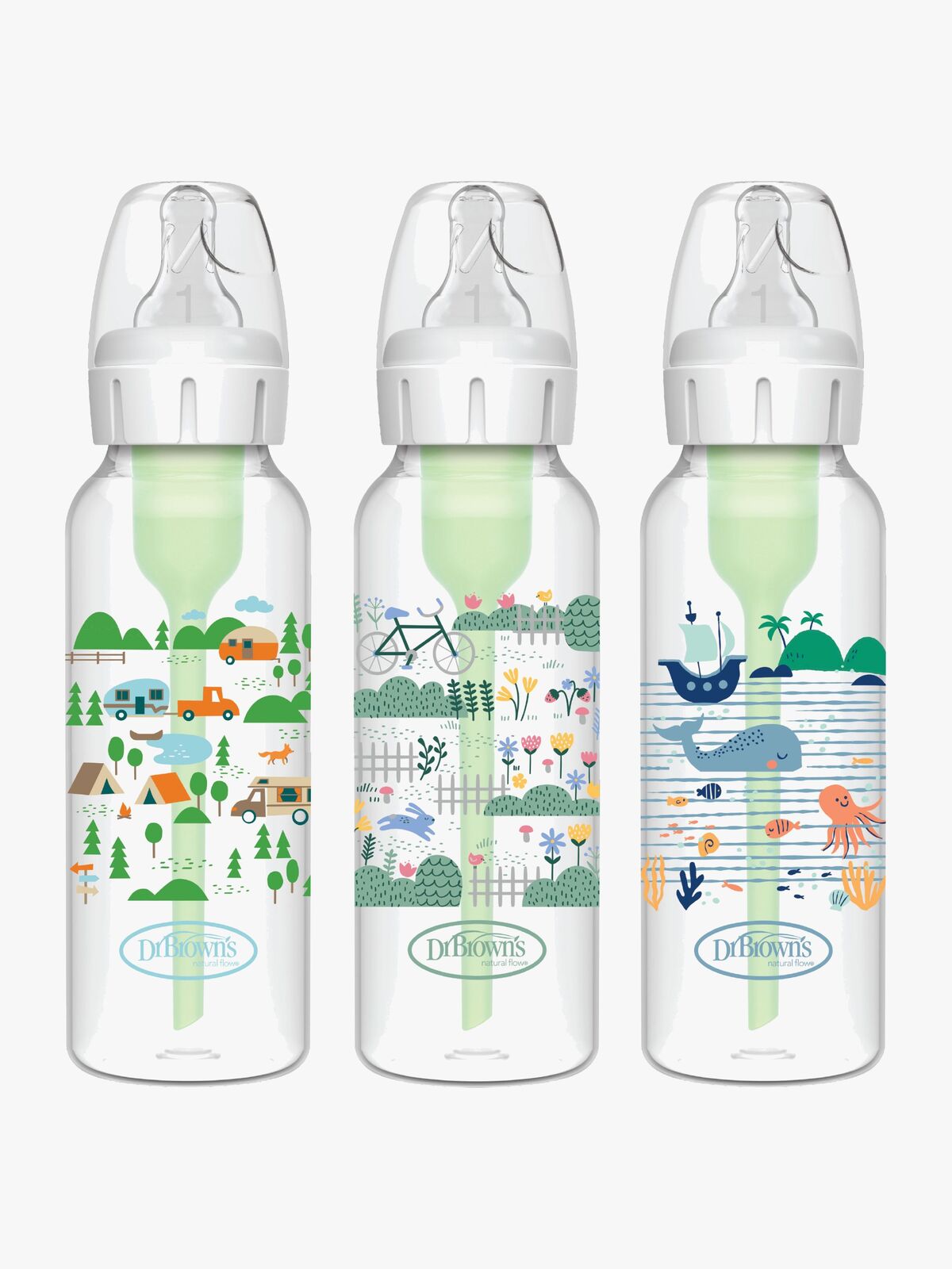 Dr. Brown NarrowNeck Options+ Babyflaschen 250 ml 3er-Pack, Landscape