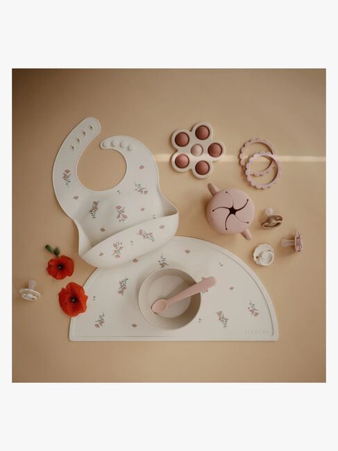 Mushie Tischset Silikon, Pink Flowers