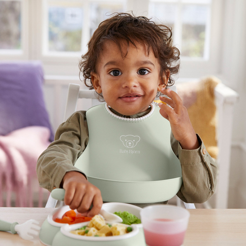 BabyBjörn Lätzchen 2er-Pack, Grau/Hellgrün