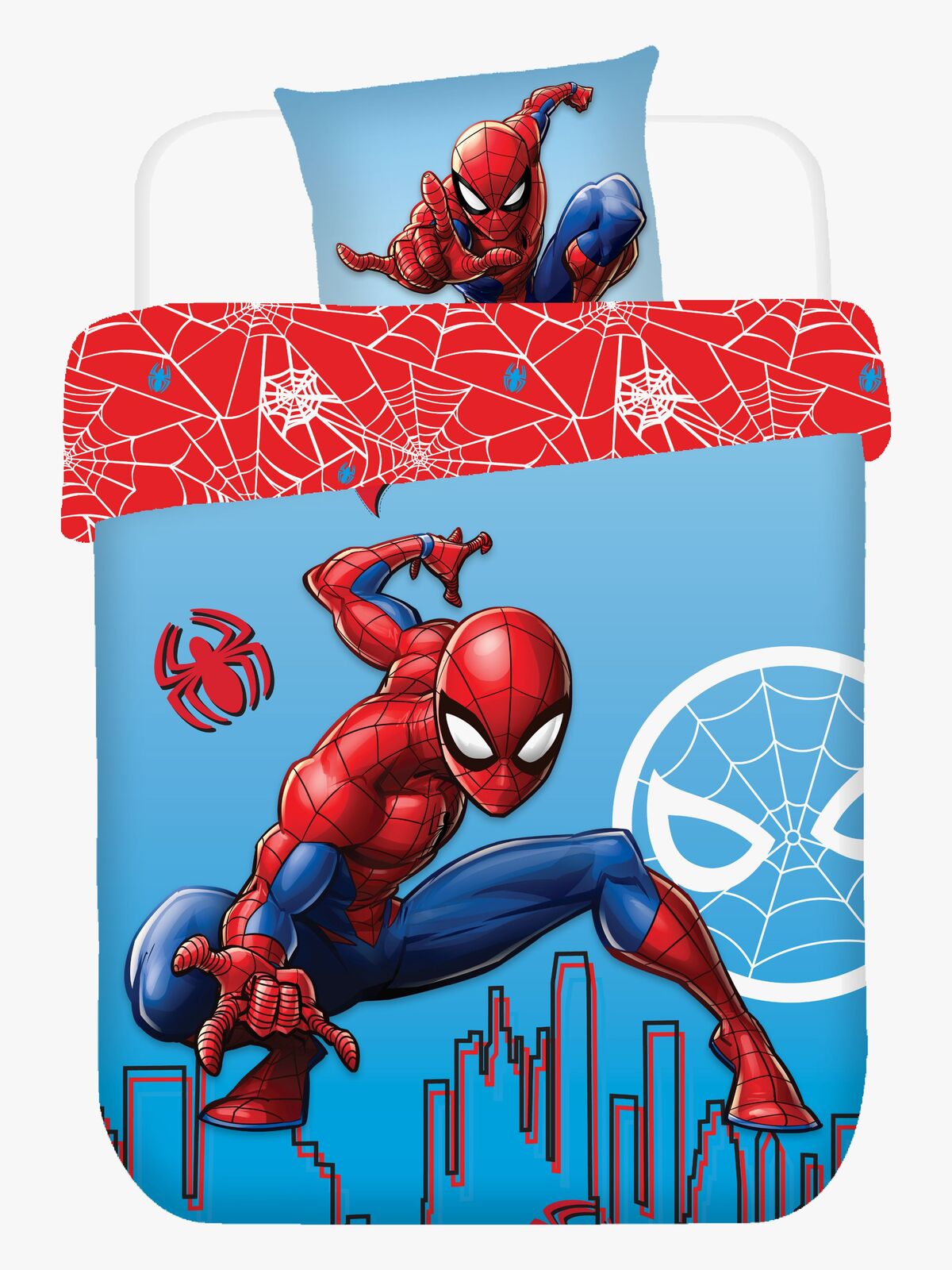 Marvel Spider-Man Bettwäsche 140x200, Blau