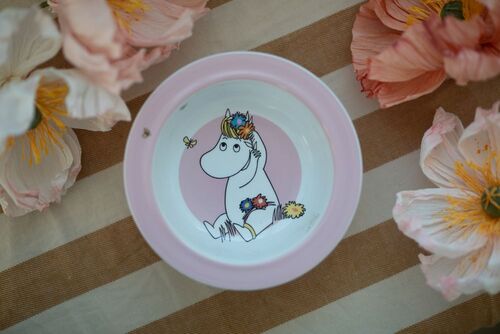 Mumin Wiese Teller mit Saugnapf, Rosa