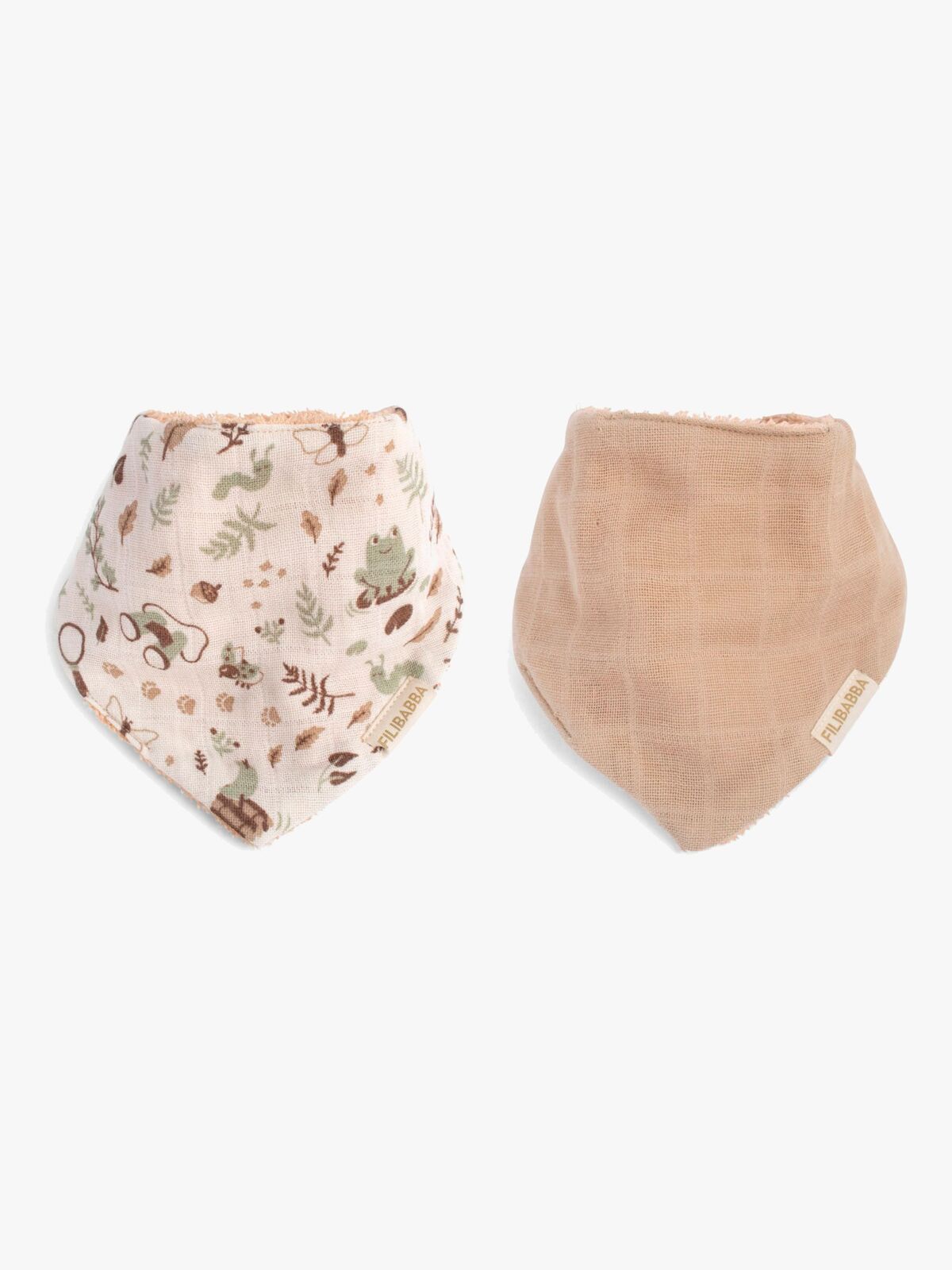 FILIBABBA Bandana Halstücher 2er-Pack, Little Wonders/Warm Grey