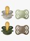 BIBS Supreme Schnuller 4er-Pack Latex Gr. 1, Sand/Sage/Hunter Green/Dark Oak