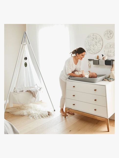 Leander Matty Wickeltischauflage, Pearl Grey