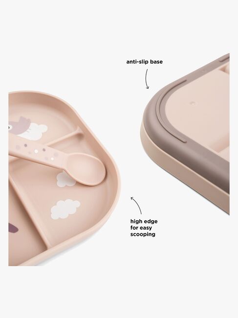 Done By Deer Foodie Geteilter Teller Happy Clouds, Rosa