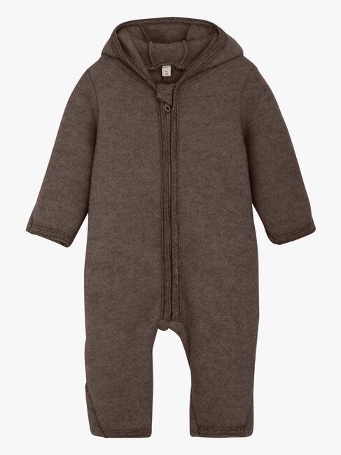 Huttelihut Overall Merinowolle mit Ohren, Brown Melange