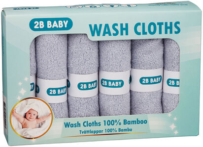 2B Baby Waschlappen Bambus 6er-Pack, Grau