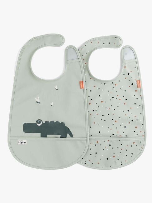 Done By Deer Croco 2er-Pack Lätzchen, Green