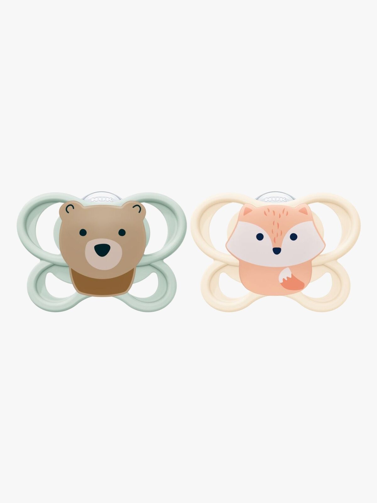 NUK Perfect Match Air Schnuller 2er-Pack Größe 1, Fox/Bear