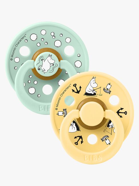 BIBS x Moomin Colour Sailing Schnuller 2er-Pack Latex Größe 1, Nordic Mint