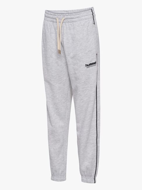 Hummel JR Loose Piping Jogginghose, Light Grey Melange/Black