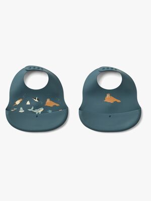 LIEWOOD Ember Gemusterte Lätzchen 2er-Pack, Arctic Sea/Ocean view