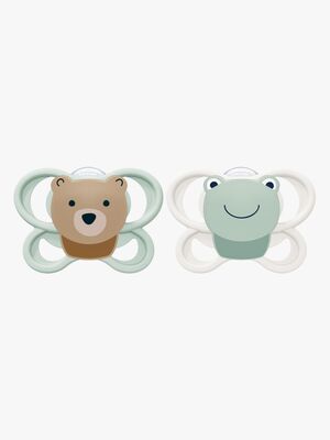 NUK Perfect Match Air Schnuller 2er-Pack Größe 1, Bear/Frog