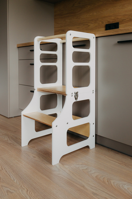 Duck Woodworks Klappbarer Lernturm, Weiß