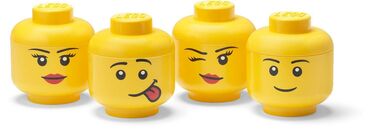Lego Aufbewahrungsbox Kopf Mini Set 4 Stück, Gelb