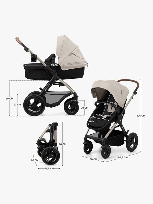 Kinderkraft MOOV 2 Air 3-in-1 Kombikinderwagen, Moonlight Grey
