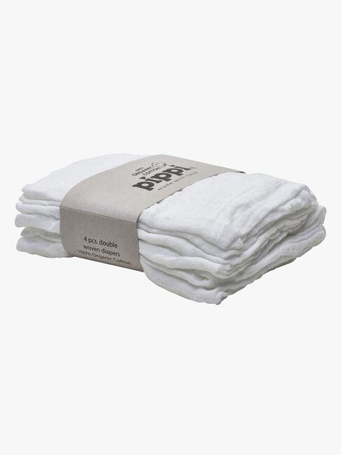 Pippi Musselintuch 4er-Pack, White