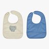 OYOY Erik Elefant Lätzchen 2er-Pack, Beige/Blue