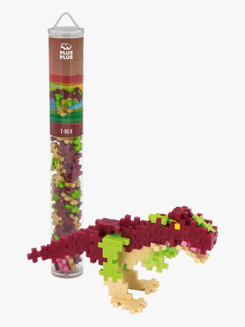 Plus-Plus Bausatz mit Bodenplatte & Röhre Dino, 4x100 Teile