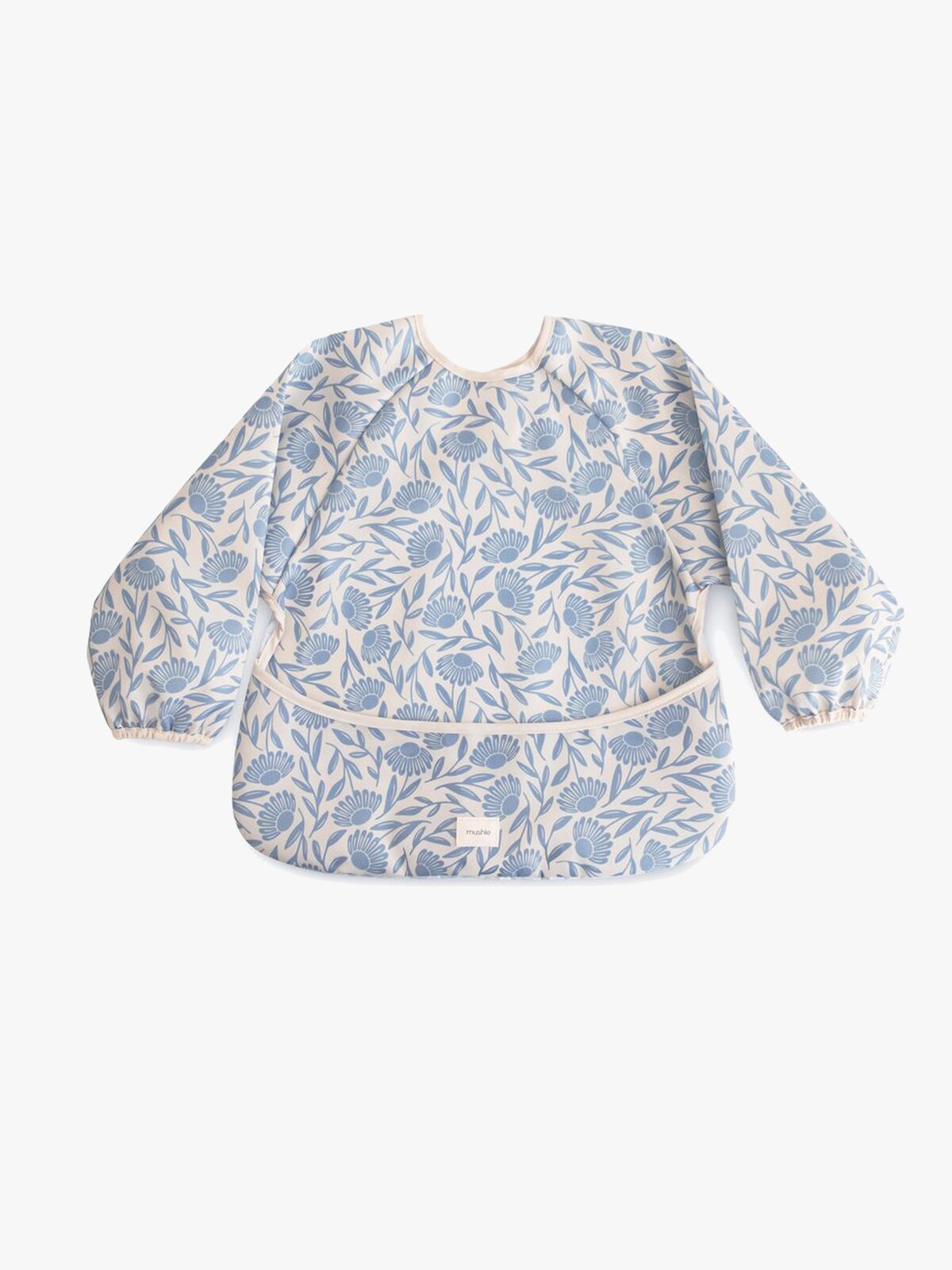 Mushie Langärmliges Lätzchen, Blue Flowers